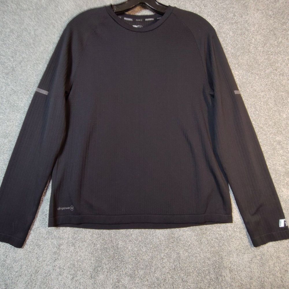 Russell Dri-Power 360 Shirt Boys XLarge 14/16 Blue Long Sleeve Crew Neck Workout